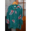 y3/4 Sleeve allover feather pattern R/P drop shoulder shirtz23SS042*121