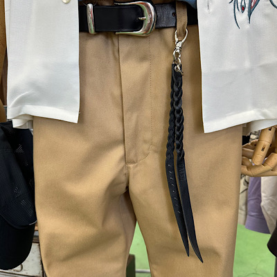 ySTUDS  KNITTING LEATHER LONG KEY RINGz25SS003LE*121摜7